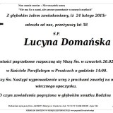 Ś.P. Lucyna Domańska 24.02.2015 Złotoryja Prusice