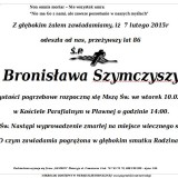 Ś.P. Bronisława Szymczyszyn 7.02.2015r Lwówek Śląski Pławna