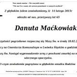 Ś.P. Danuta Maćkowiak 14.02.2015r Lwówek Śląski