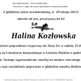 Ś.P. Halina Kozłowska 18.02.2015r Lwówek Śląski