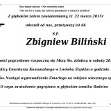 Ś.P. Zbigniew Biliński 22.03.2015 Lwówek Śląski