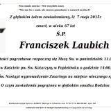 Ś.P. Frnaciszek Laubich 7.05.2015 Lwówek Śląski, Lubomierz, Popielówek
