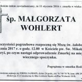 Ś.P. Małgorzata Wohlert 14.01.2017r. Złotoryja