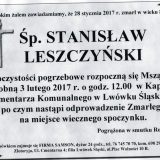 Ś.P. Stanisław Leszczyński 28.01.2017r. Lwówek Śląski