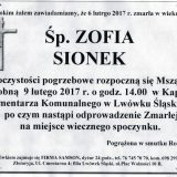 Ś.P. Zofia Sionek 06.02.2017r. Lwówek Śląski