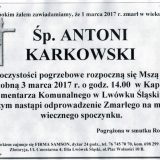 Ś.P. Antoni Karkowski 01.03.2017r. Lwówek Śląski