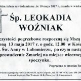 Ś.P. Leokadia Woźniak 10.05.2017r. Lwówek Śląski, Lubomierz