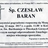 Ś.P. Czesław Baran 19.05.2017r. Lwówek Śląski, Płóczki Górne