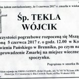 Ś.P. Tekla Wójcik 01.06.2017r. Złotoryja, Brennik