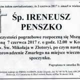 Ś.P. Ireneusz Penszko 03.06.2017r. Złotoryja,