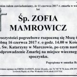 Ś.P. Zofia Mamrowicz 11.06.2017r. Lwówek Śląski, Marczów