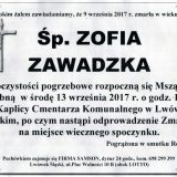 Ś.P. Zofia Zawadzka 09.09.2017r. Lwówek Śląski