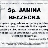 Ś.P. Janina Bełzecka 09.09.2017r. Lwówek Śląski, Golejów