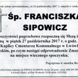 Ś.P. Franciszka Sipowicz 24.10.2017r. Lwówek Śląski