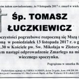 Ś.P. Tomasz Łuczkiewicz 09.11.2017r. Złotoryja