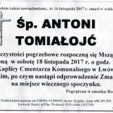 Ś.P. Antoni Tomiałojć 16.11.2017r. Lwówek Śląski