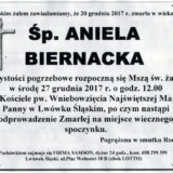 Ś.P. Aniela Biernacka 20.12.2017r. Lwówek Śląski