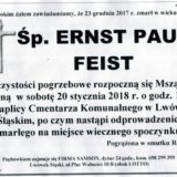 Ś.P. Ernst Paul Feist 23.12.2017r. Lwówek Śląski