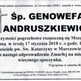 Ś.P. Genowefa Andruszkiewicz 14.01.2018r. Lwówek Śląski, Marczów