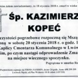 Ś.P. Kazimierz Kopeć 18.01.2018r. Lwówek Śląski