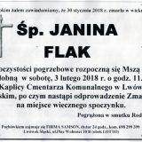 Ś.P. Janina Flak 30.01.2018r. Lwówek Śląski
