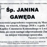 Ś.P. Janina Gawęda 02.02.2018r. Lwówek Śląski