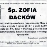 Ś.P. Zofia Dacków 05.02.2018r. Lwówek Śląski, Pławna