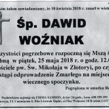 Ś.P. Dawid Woźniak 10.04.2018r. Złotoryja