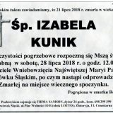 Ś.P. Izabela Kunik, 21.07.2018 r. Lwówek Śląski