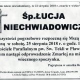 Ś.P. Łucja Niechwiadowicz 22.08.2018r. Lwówek Śląski – Pławna