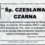 Ś.P. Czesława Czarna, 14.09.2018 r. Lwówek Śląski – Lubomierz
