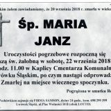 Ś.P. Maria Janz, 20.09.2018 r. Lwówek Śląski