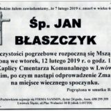 Ś.P. Jan Błaszczyk 07.02.2019 r. Lwówek Śląski