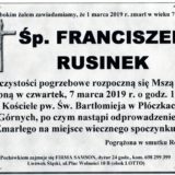 Ś.P. Franciszek Rusinek 01.03.2019 r. Lwówek Śląski-Płóczki Górne