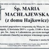 Ś.P. Maria Machłajewska 08.04.2019 r. Lwówek Śląski – Lubomierz