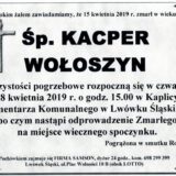 Ś.P. Kacper Wołoszyn 15.04.2019 r. Lwówek Śląski