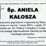 Ś.P. Aniela Kałosza 02.05.2019 r. Lwówek Śląski – Golejów