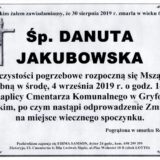 Ś.P. Danuta Jakubowska 30.08.2019 r. Lwówek Śląski – Gryfów Śląski